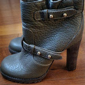Tory Burch Grey leather ankle booties sz 7.5